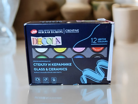 Decola - 12×20Ml / Acrylfarbe / Glas Und Keramikfarbe / Farben für Porzellan  | 