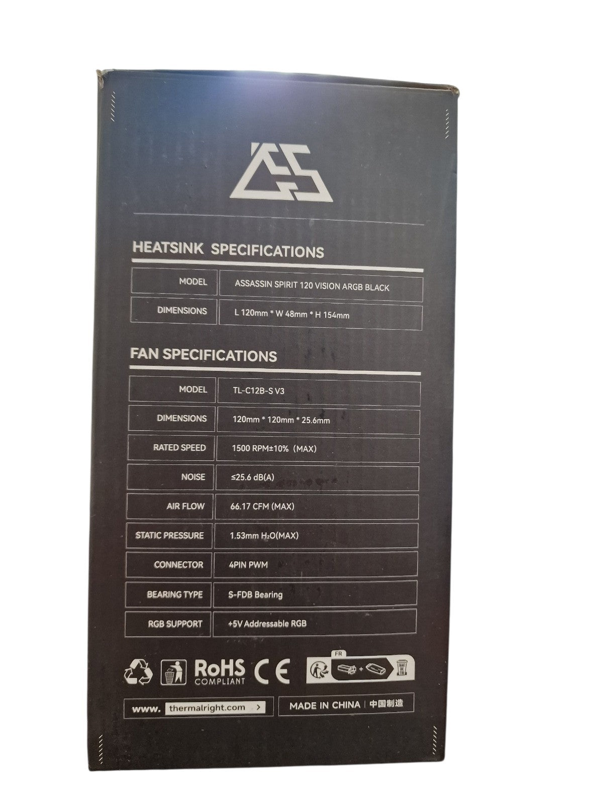 Thermalright Assassin Spirit 120 Vision ARGB Black CPU Kühler mit LCD