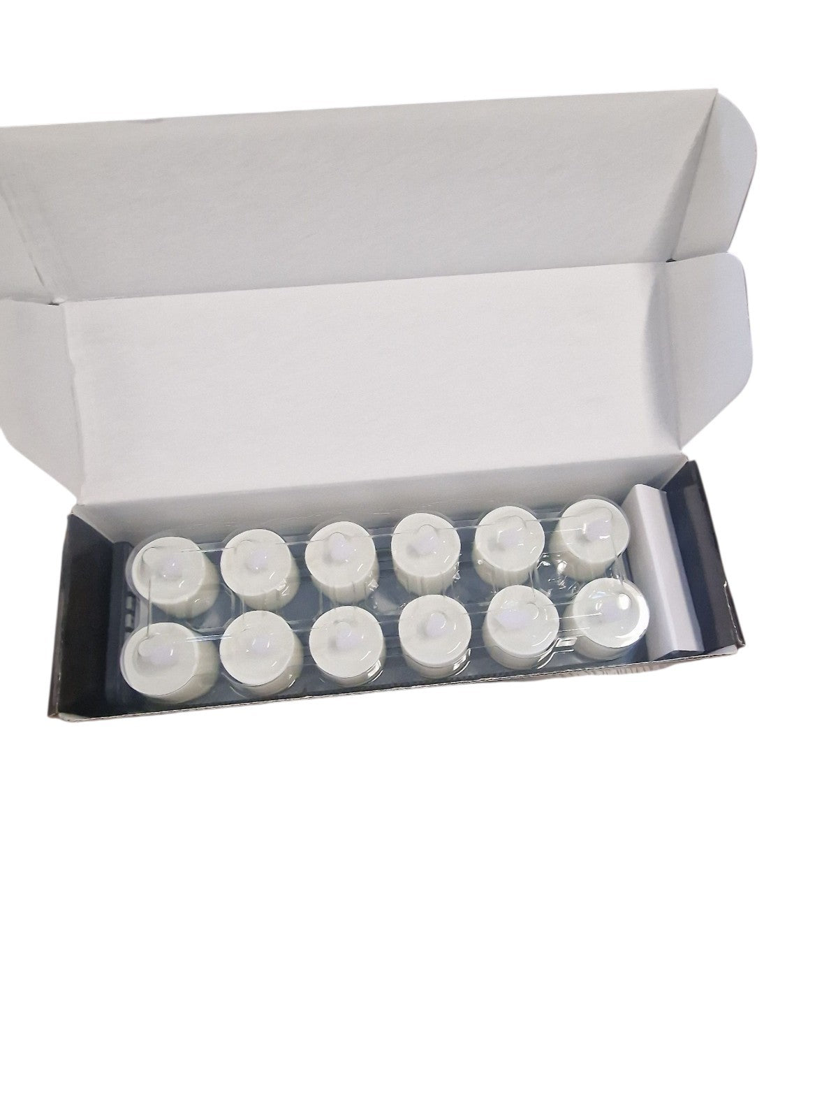 LED Teelichter Wiederaufladbar mit Timerfunktion & Ladestation / 12er Set