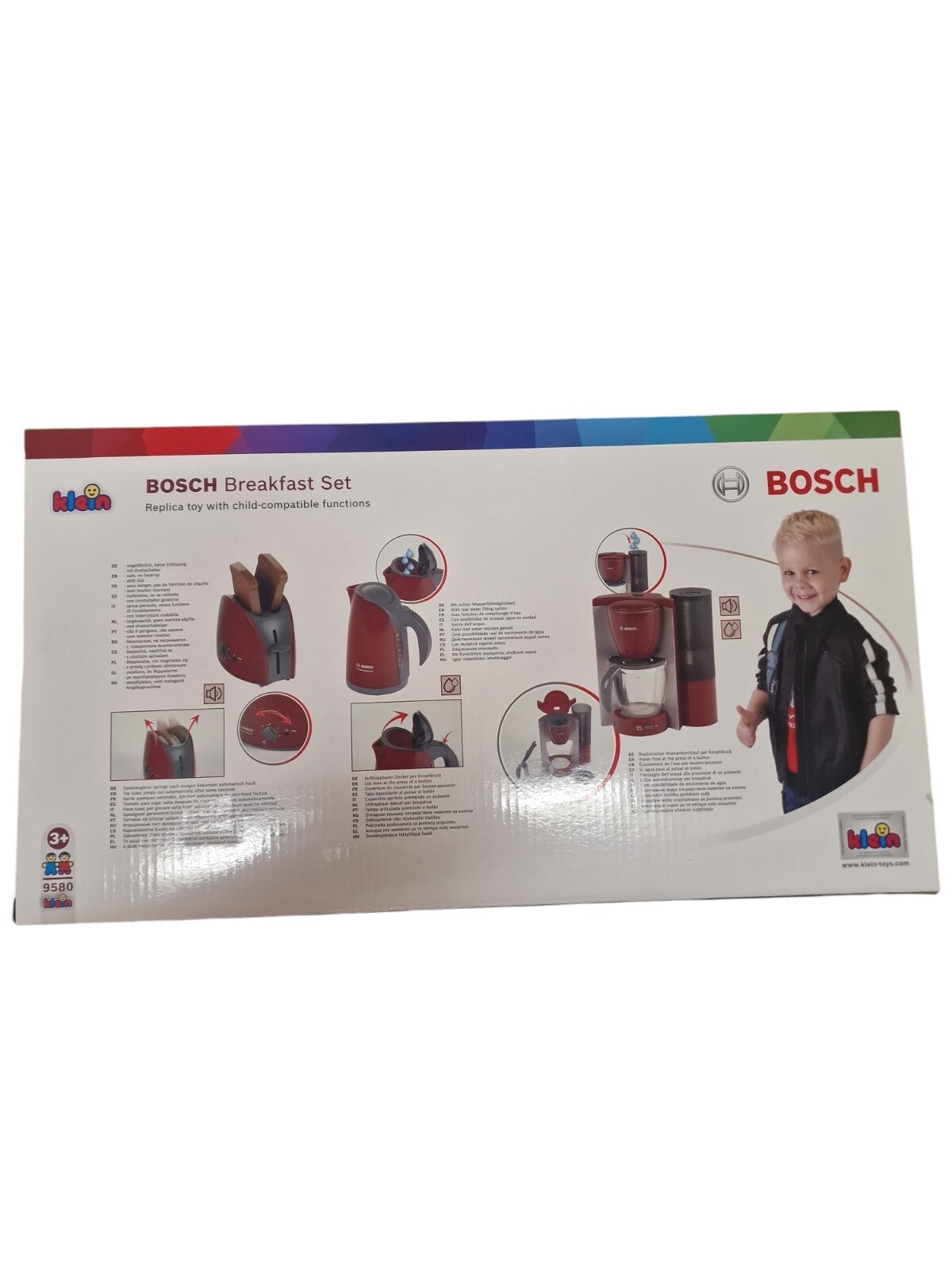 Theo Klein 9580 Bosch Frühstück / Küchen Set Toaster Kaffeemaschine Wasserkocher