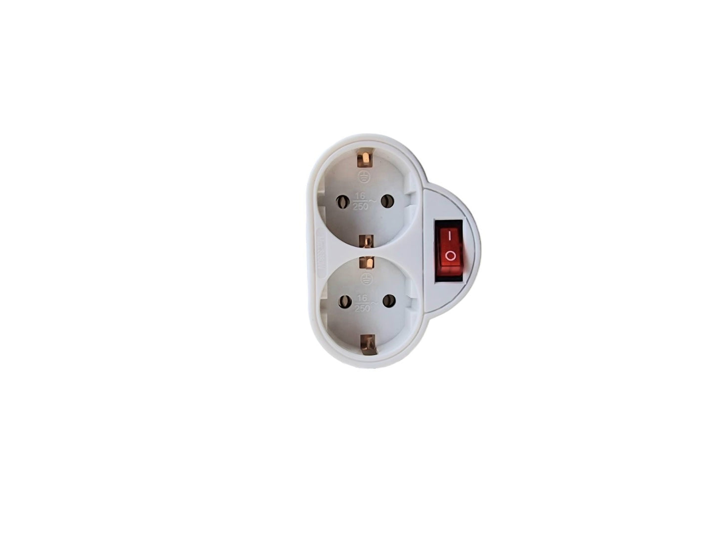 2x Doppelstecker mit Schalter Weiß – 2-fach Mehrfachstecker Adapterstecker – NEU