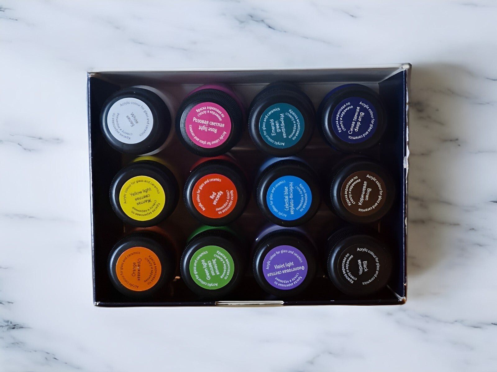 Decola - 12×20Ml / Acrylfarbe / Glas Und Keramikfarbe / Farben für Porzellan  | 