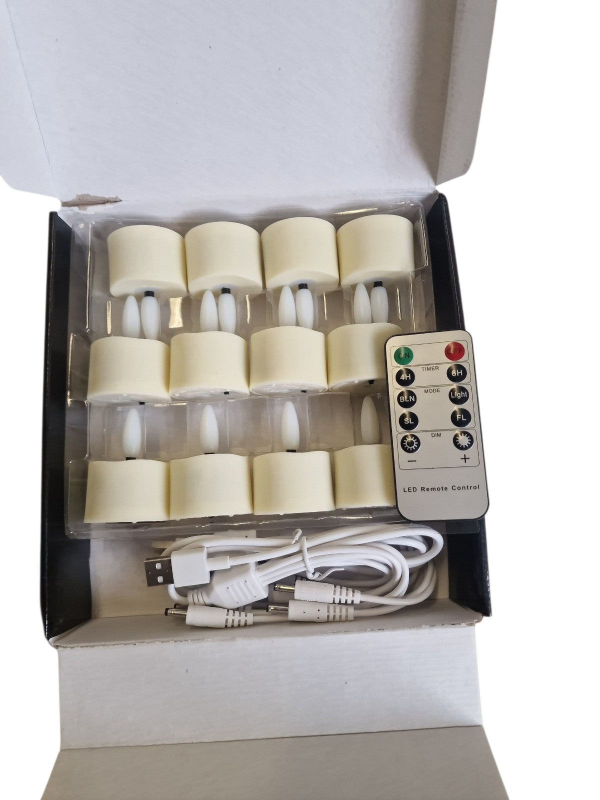 12x Wiederaufladbare LED Teelichter mit Fernbedienung – Flammenlose Kerze