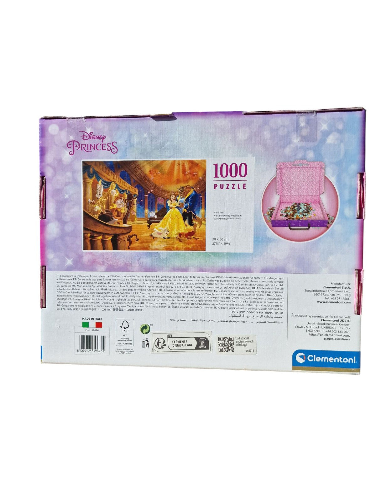 Clementoni Disney Princess Puzzle 1000 Teile + Koffer  / NEU & OVP