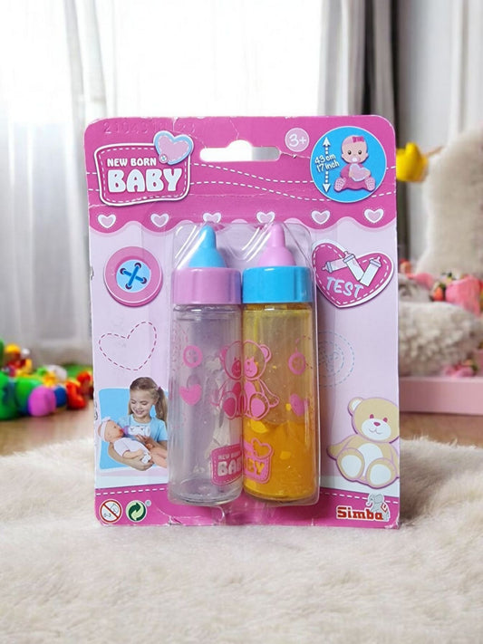 Magische Baby Puppenflaschen Set – Milch- und Saftflasche / 2 - Tlg